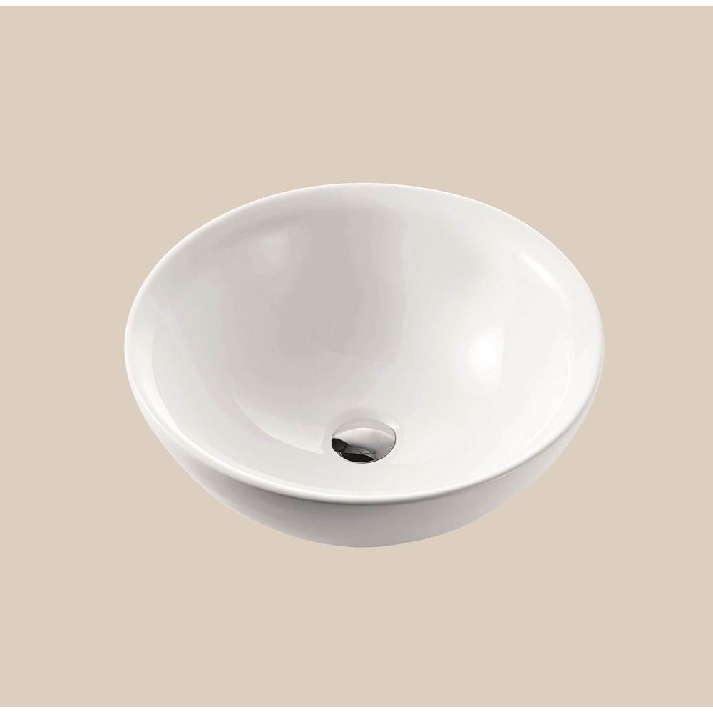 Madeli Ceramic Basin. Above Counter, Square. White, No Overflow, 16-5/16'' X 16-5/16'' X 5-1/8''
