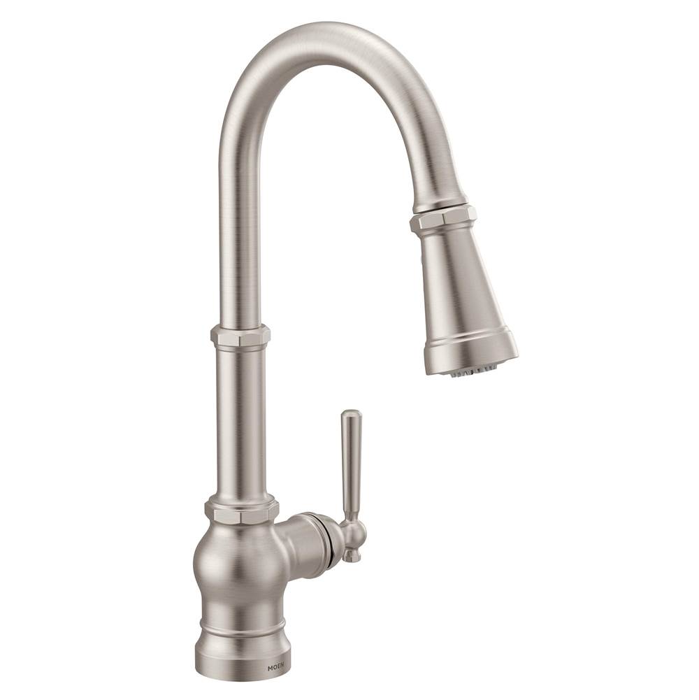 Moen Paterson One-Handle Pull-down Kitchen Faucet with Power Boost, Includes Interchangeable Handle, Spot Resist Stainless