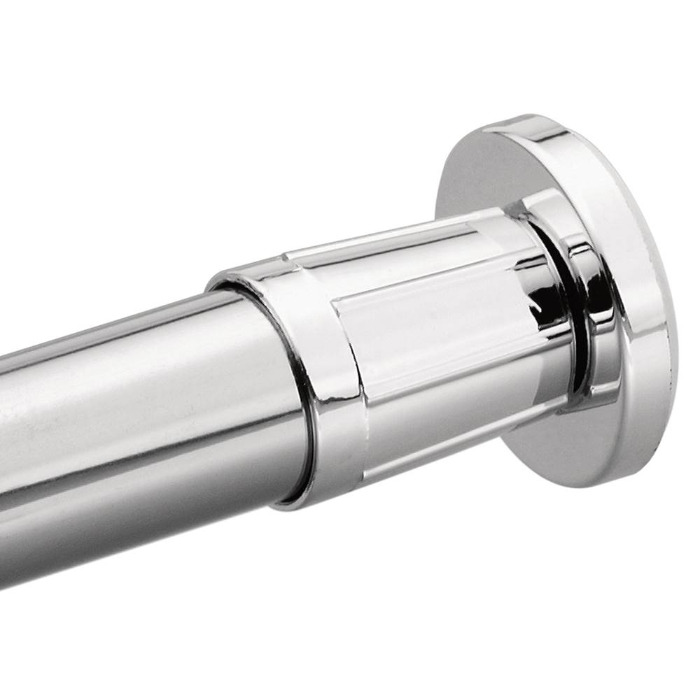 Moen Donner Tension Shower Rod in Chrome with Flanges