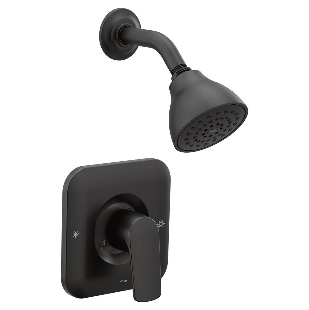 Moen Rizon Single-Handle 1-Spray Posi-Temp Shower Faucet Trim Kit in Matte Black (Valve Sold Separately)