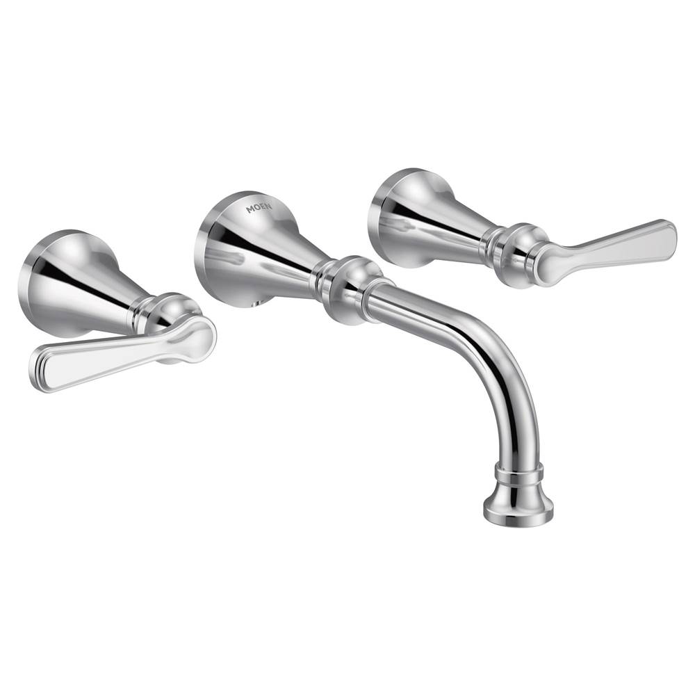 Moen Colinet Traditional Lever Handle Wall Mount Bathroom Faucet Trim, Valve Required, in Chrome