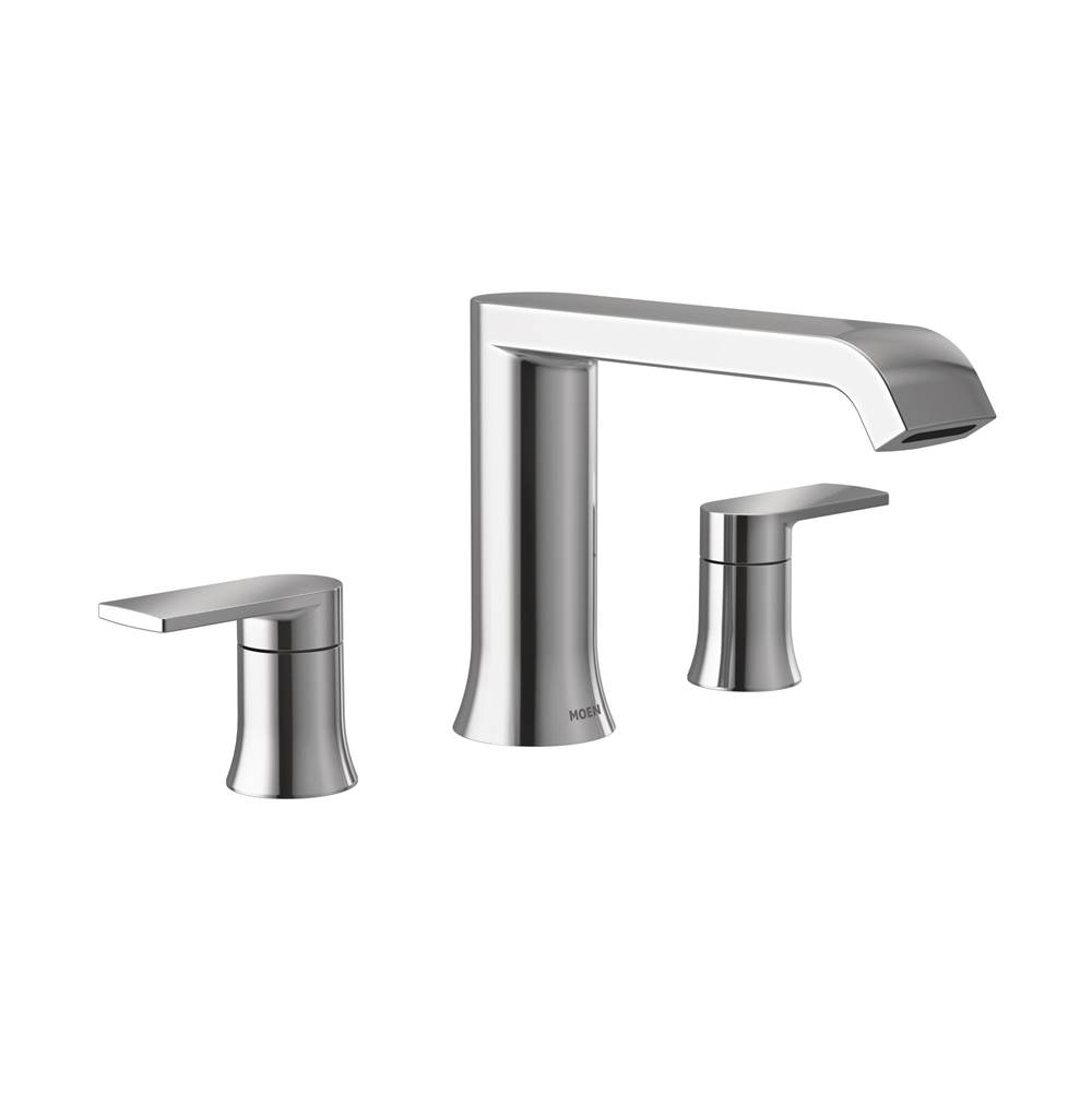Moen Genta LX 2-Handle Deck-Mount High Arc Roman Tub Faucet Trim Kit in Chrome (Valve Sold Separately)