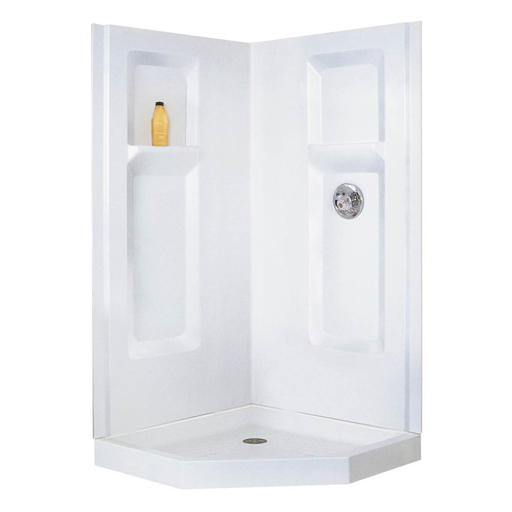 Mustee And Sons Durawall Corner Shower Wall, 42'', White, 2 Carton, 700.2W or 742.1W