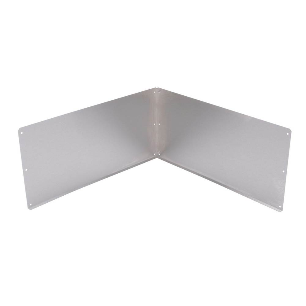 Mustee And Sons Duraguard Wall Plate, 24''x12'', Stainless Steel, (2) Panel, For 62M or 63M Basin
