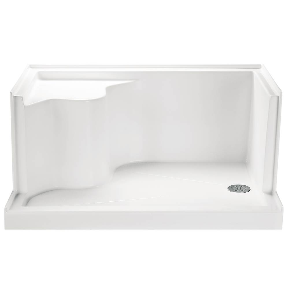 MTI Baths 4832 Acrylic Cxl Rh Drain Integral Seat/Tile Flange - Biscuit