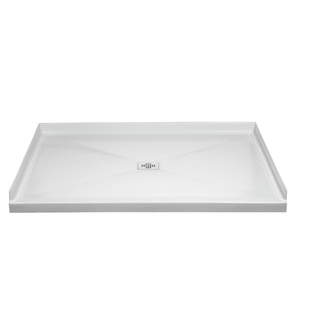 MTI Baths 5040 Acrylic Cxl Barrier Free Center Drain 50'' Threshold  3-Sided Integral Tile Flange - White