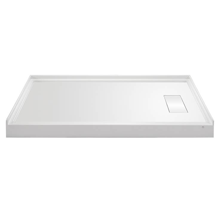 MTI Baths 6036  Acrylic Cxl Lh Offset Hidden Drain 3-Sided Integral Tile Flange - Biscuit