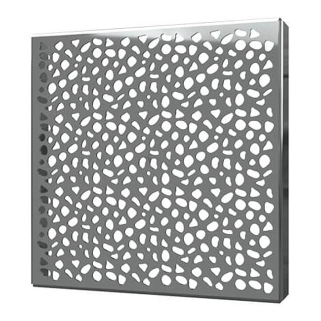 Quick Drain Square Drain Cover 6In Stones Polished Ss