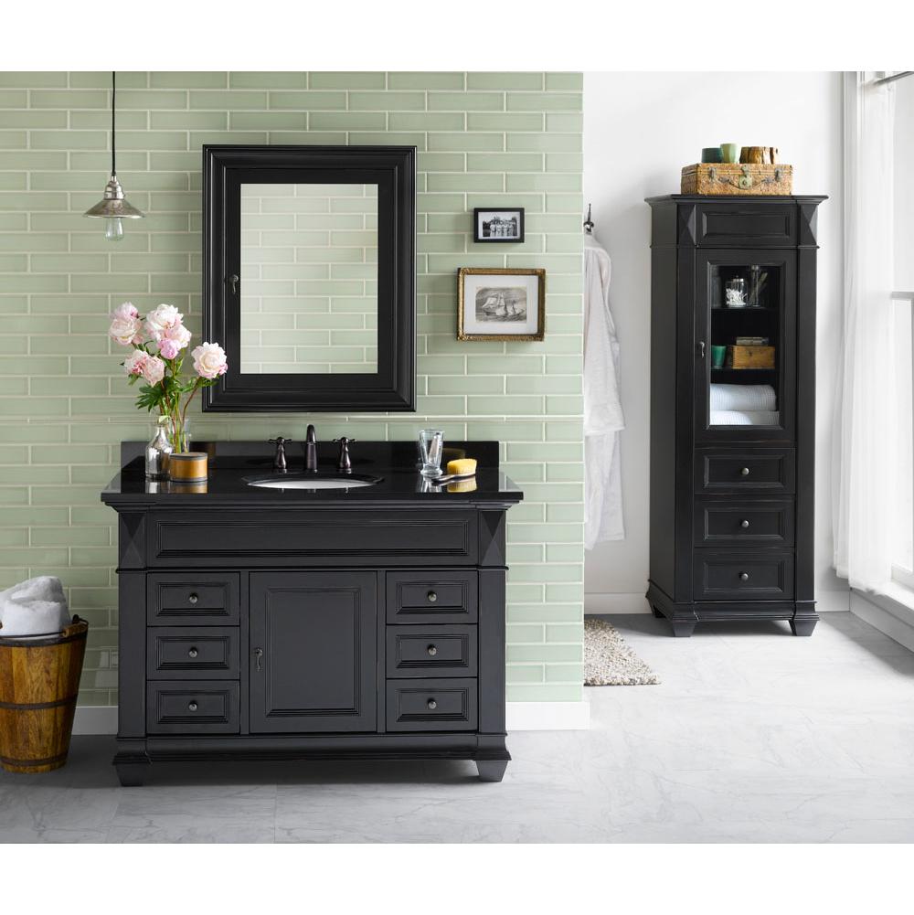 Ronbow 48'' Torino Bathroom Vanity Cabinet Base in Antique Black