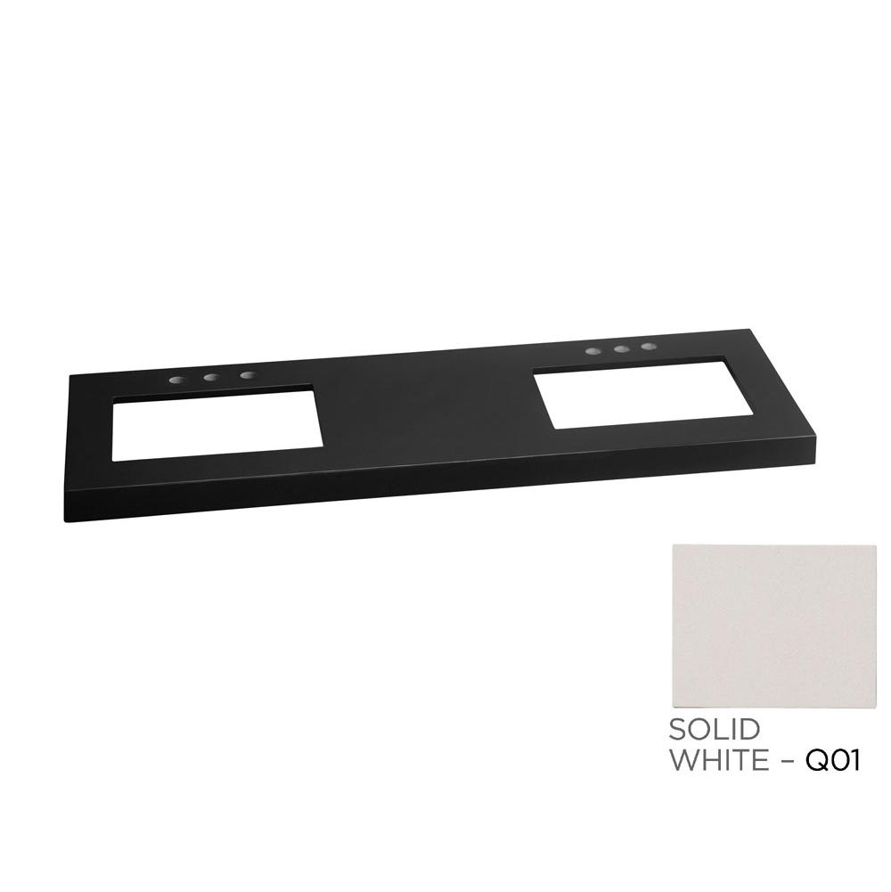 Ronbow 61'' x 22'' TechStone™  WideAppeal™ Vanity Top in Solid White - 2 3/4'' Thick