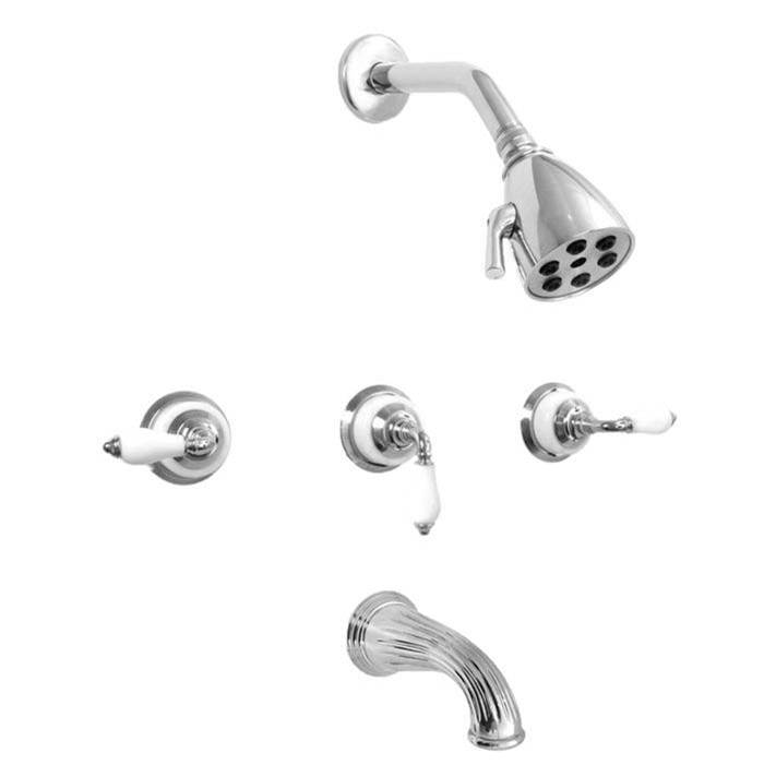 Sigma 3 Valve Tub & Shower Set With 9'' Plate Trim (Includes Haf And Wall Tub Spout) Venezia Polished Gold .24