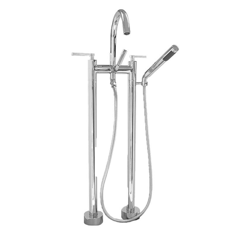 Sigma Contemporary Floormount Two-hole Tub Filler TRIM CAPELLA POLISHED NICKEL UNCOATED .49