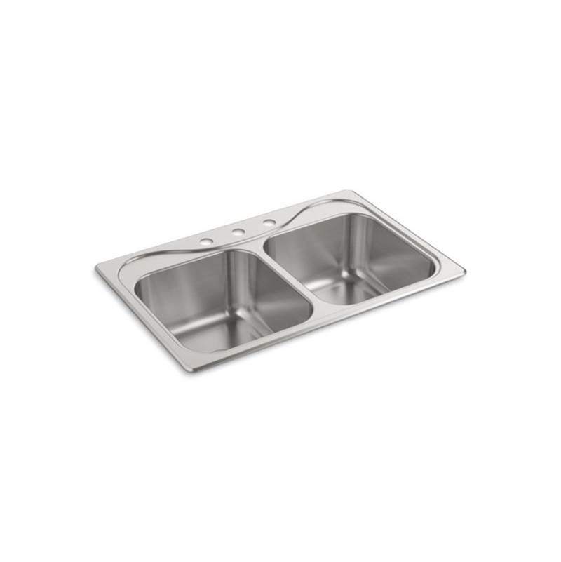 Sterling Plumbing Southhaven® Top-Mount Double-Equal Sink, 33'' x 22'' x 8-1/2''