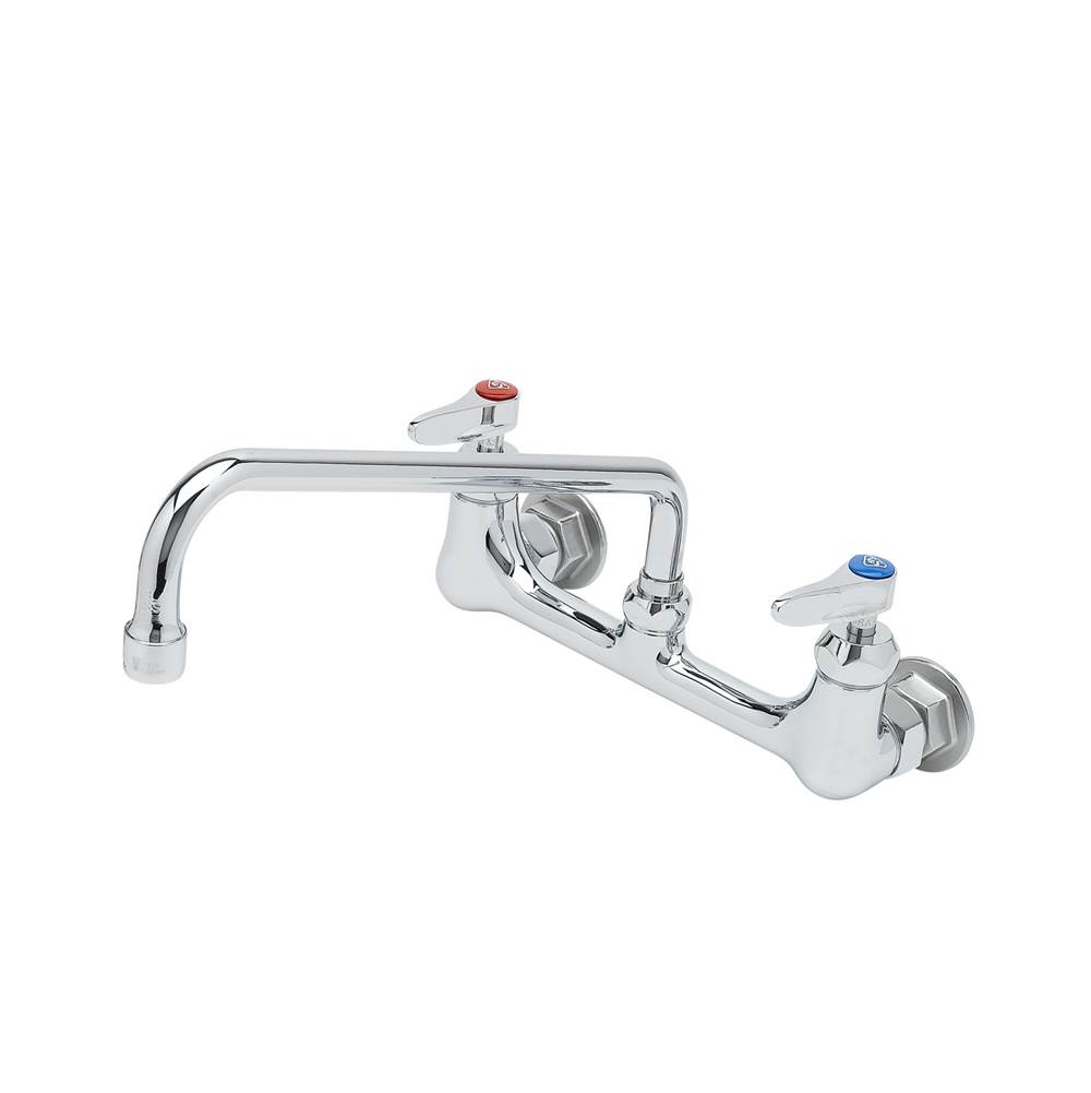 T&S Brass 8'' Wall Mount Faucet, 12'' Swing Nozzle (062X), 00BB Inlets & Cerama Cartridges