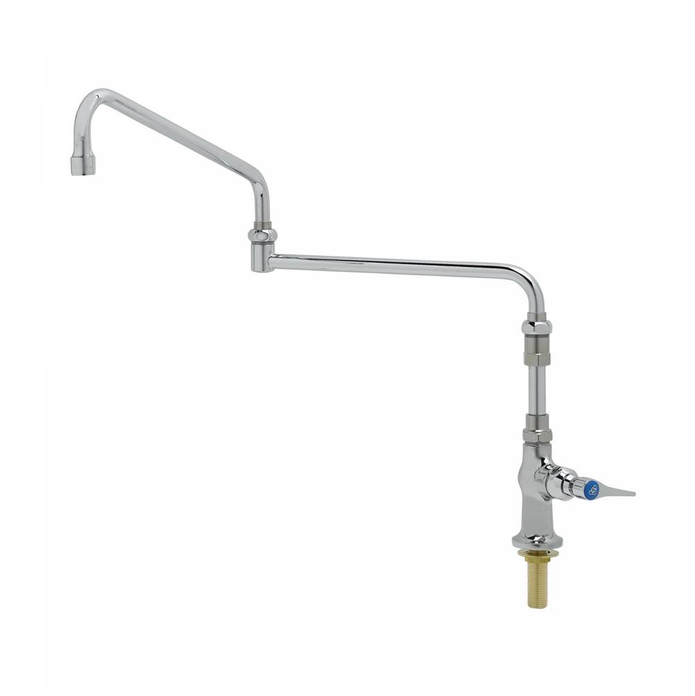 T&S Brass Single Pantry Faucet, Special 24'' Double-Joint Swing Nozzle, 4-5/8'' Extension