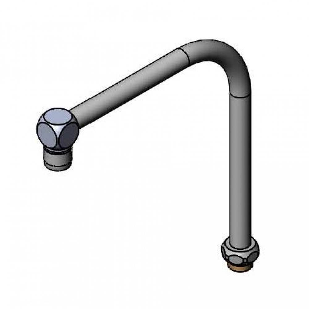 T&S Brass High-Arc Swivel Gooseneck with Cube Style Aerator Outlet (2.2 GPM)