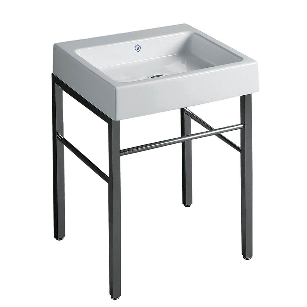 Whitehaus Collection Britannia Rectangular Sink Console with Front towel Bar and No Hole Drill