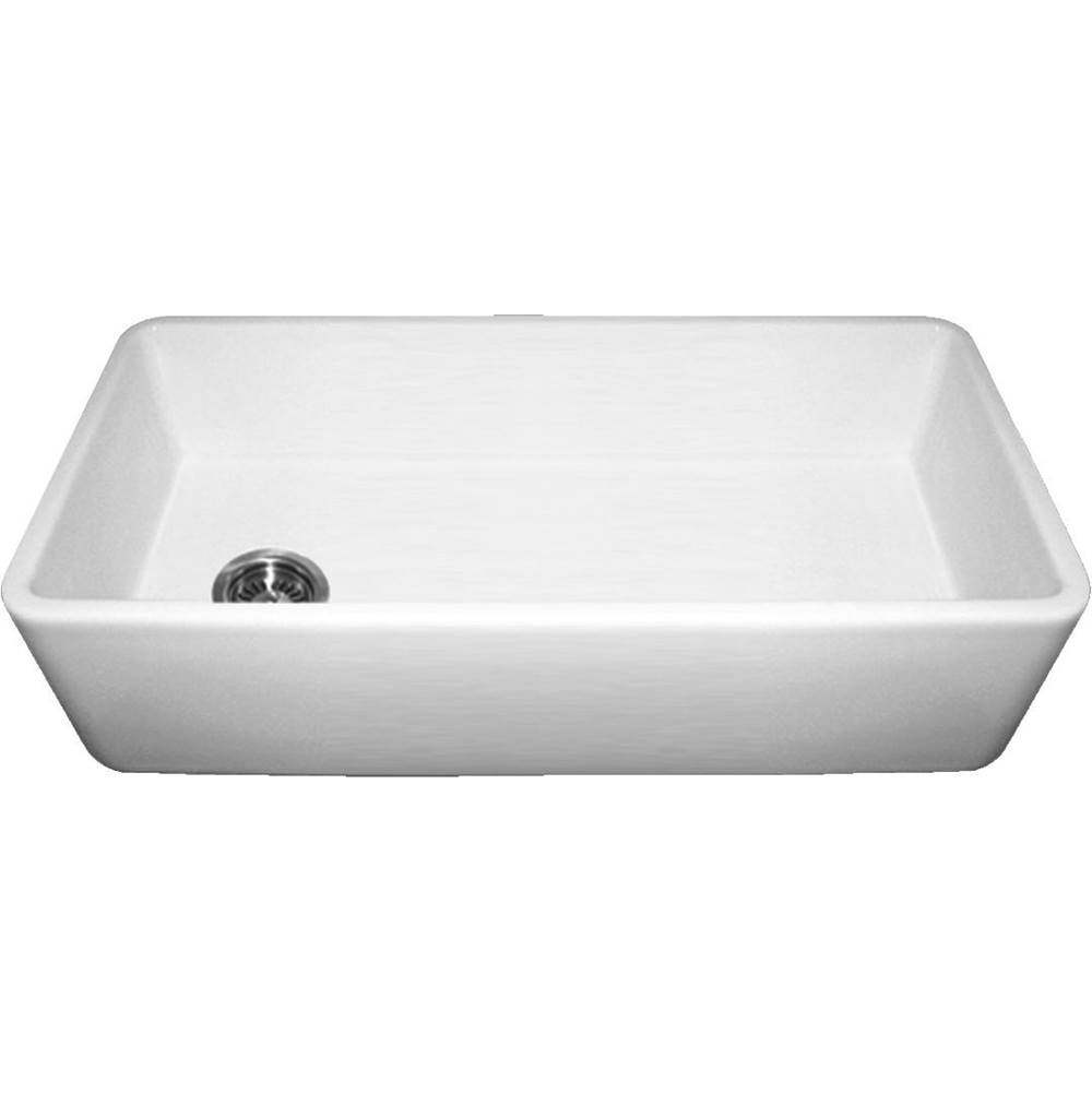 Whitehaus Collection Farmhaus Fireclay Duet Series Reversible Sink with Smooth Front Apron