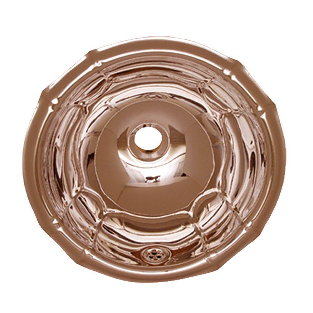 Whitehaus Collection Decorative Round Fluted Design Drop-in Basin with Overflow and a 1 1/4'' Center Drain