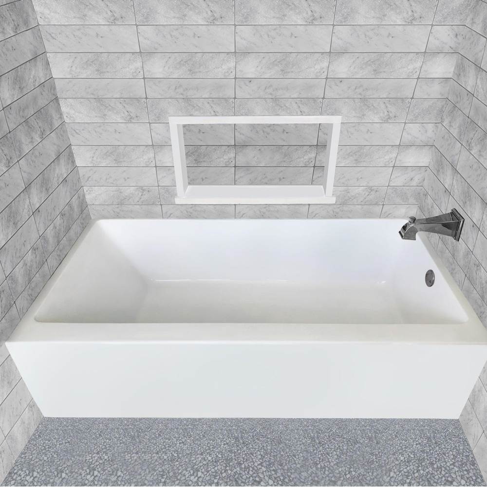Whitehaus Collection ALCOVE SOAKING BATHTUB WITH DRAIN HOLE OPTIONS