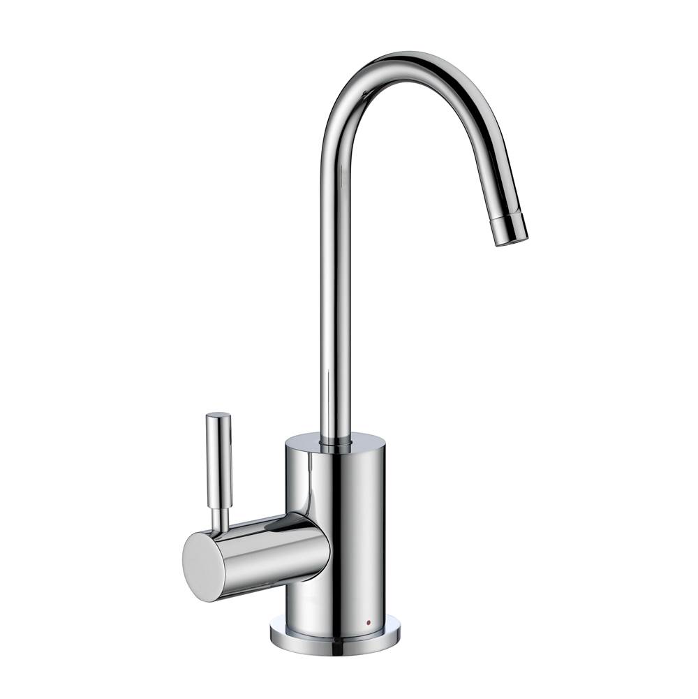 Whitehaus Collection Point of Use Instant Hot Water Faucet with Contemporary Spout and Self Closing Handle