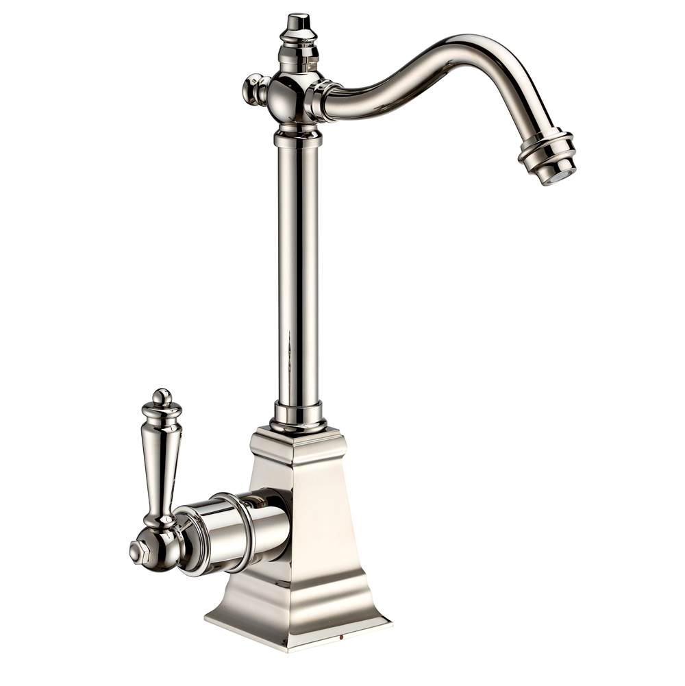 Whitehaus Collection Point of Use Instant Hot Water Faucet with Traditional Spout and Self Closing Handle