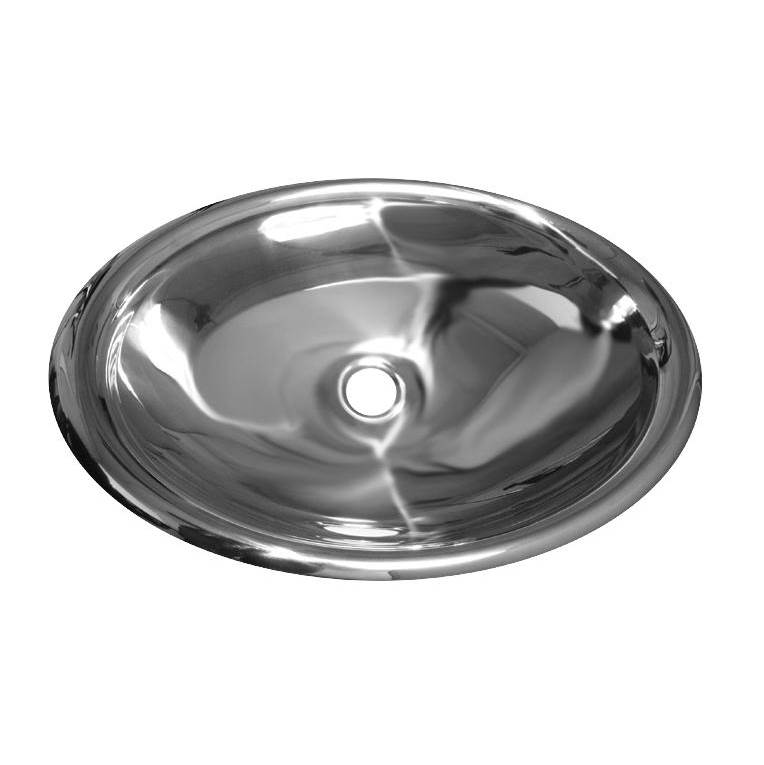 Whitehaus Collection Noah's Collection Mirrored Stainless Steel Drop-In/Undermount Bathroom Basin