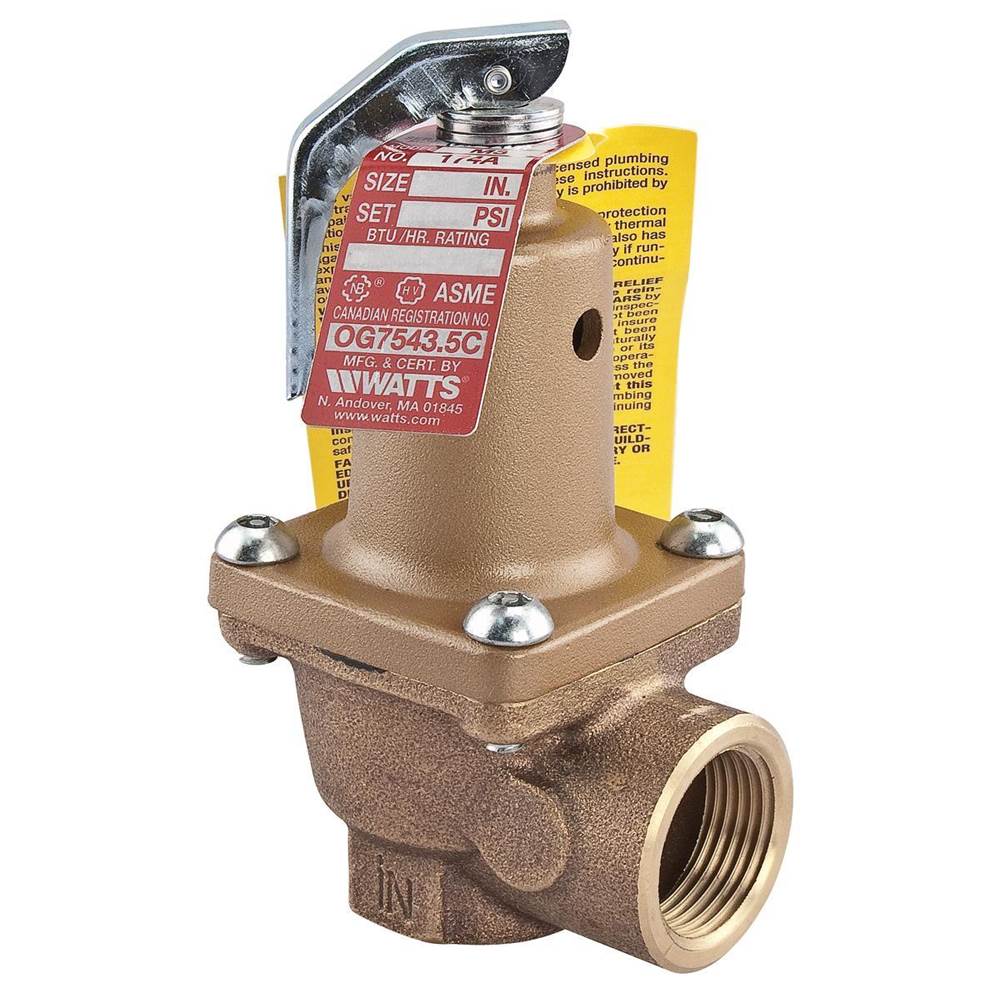 Watts 1 1/2 In Bronze Boiler Pressure Relief Valve, 50 psi, Threaded Female Connections