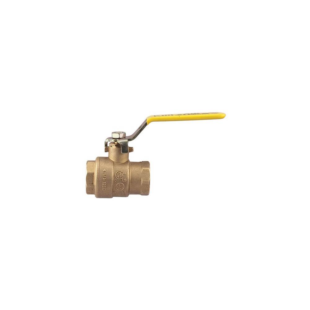 Watts 1 1/2 IN 2-Piece Full Port Brass Ball Valve, Female NPT End Connection, Lever Handle