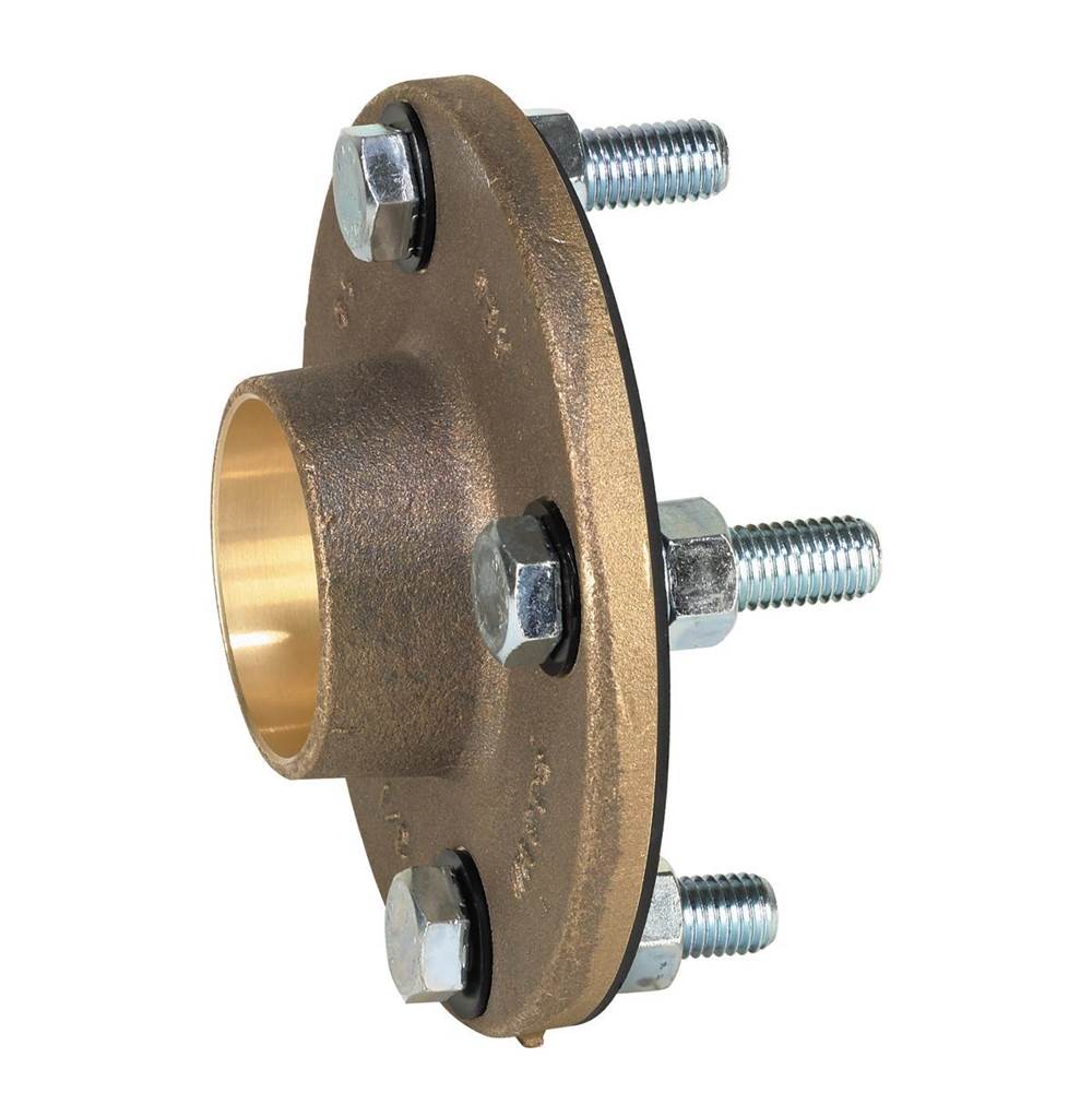 Watts 4 In Lead Free Class 125 Dielectric Flange Pipe Fitting, Solder Copper Flange, Bronze Body, Gasket, Bolt Ins, Nuts, And Bolts