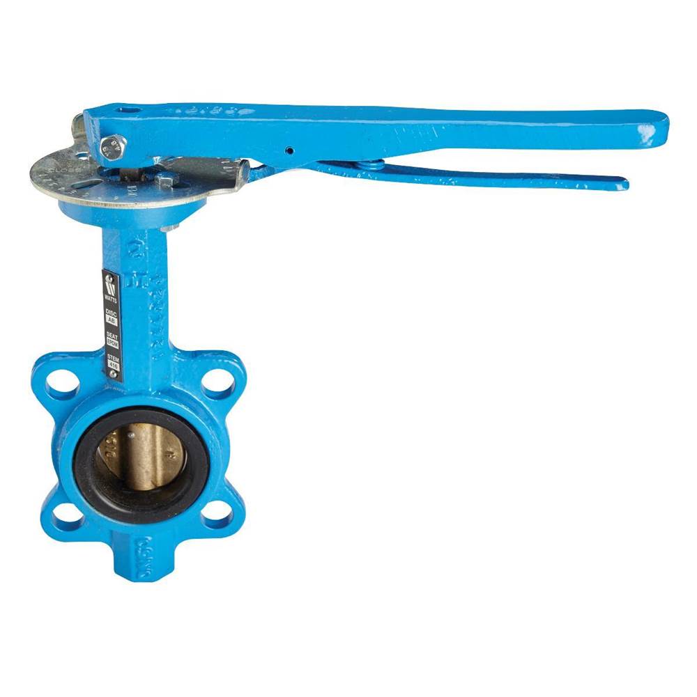 Watts 6 In Domestic Butterfly Valve, Wafer, Ductile Iron Body, Aluminum Bronze Disc, 416 Ss Shaft, Epdm Seat, Lever Handle