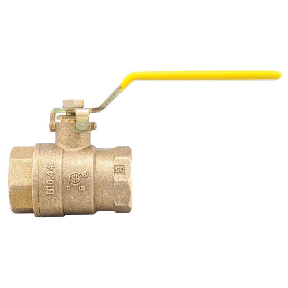 Watts 1/2 In Lead Free Brass 2-Piece Full Port Ball Valve with Threaded End Connection and Chrome Plated Brass Ball